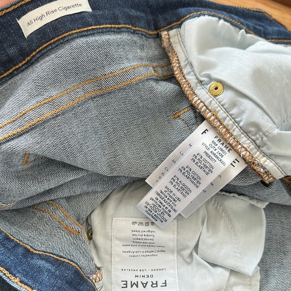 Frame Denim Ali High Rise Cigarette in Prescott, Raw Hem, Size 27, EUC - Picture 5 of 10
